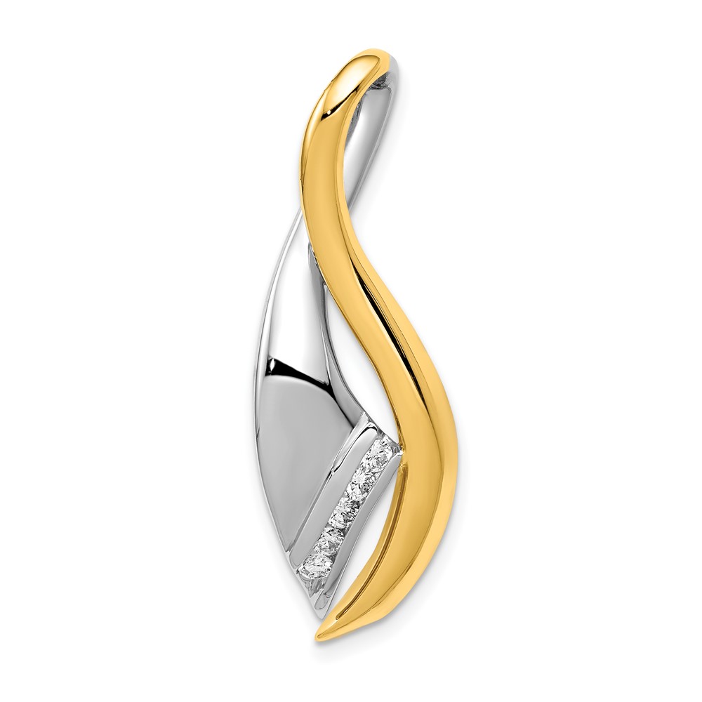 Picture of Finest Gold 14K Two-tone Holds 5-2 mm Stone&amp;#44; Twisted Ribbon Slide Mounting Pendant