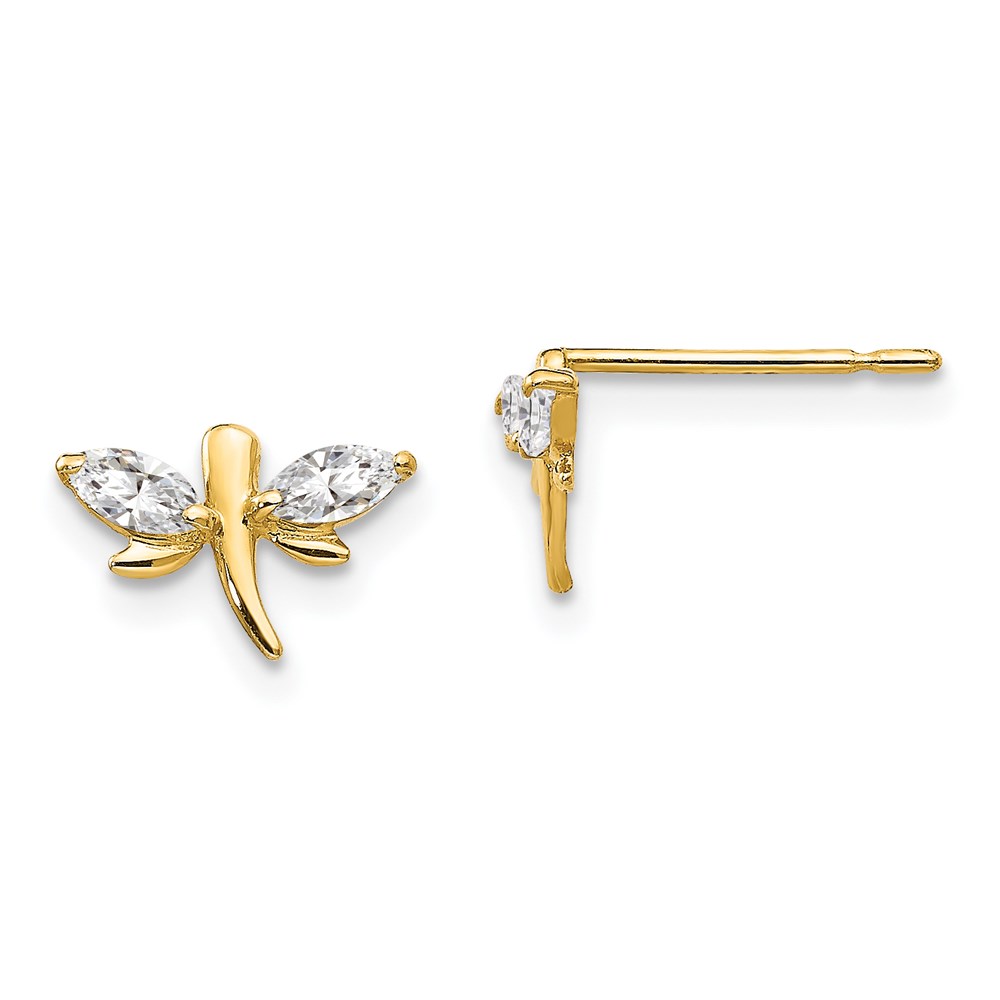 Picture of Finest Gold 14K Madi K CZ Childrens Dragonfly Post Earrings