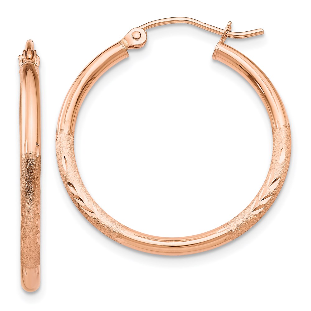 Gold Classics(tm) 14kt. Rose Gold 25mm Polished Hoop Earrings -  Fine Jewelry Collections, TF757