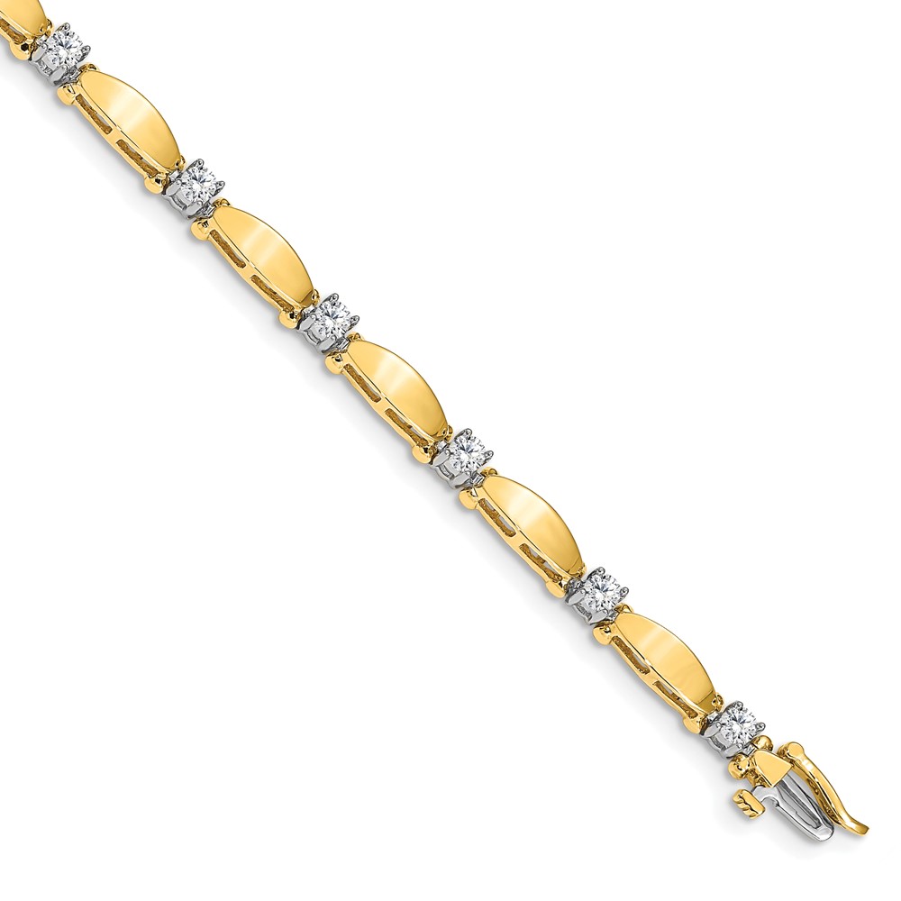 Picture of Finest Gold 14K Two-Tone 3 mm Bar Link Tennis Bracelet Mounting