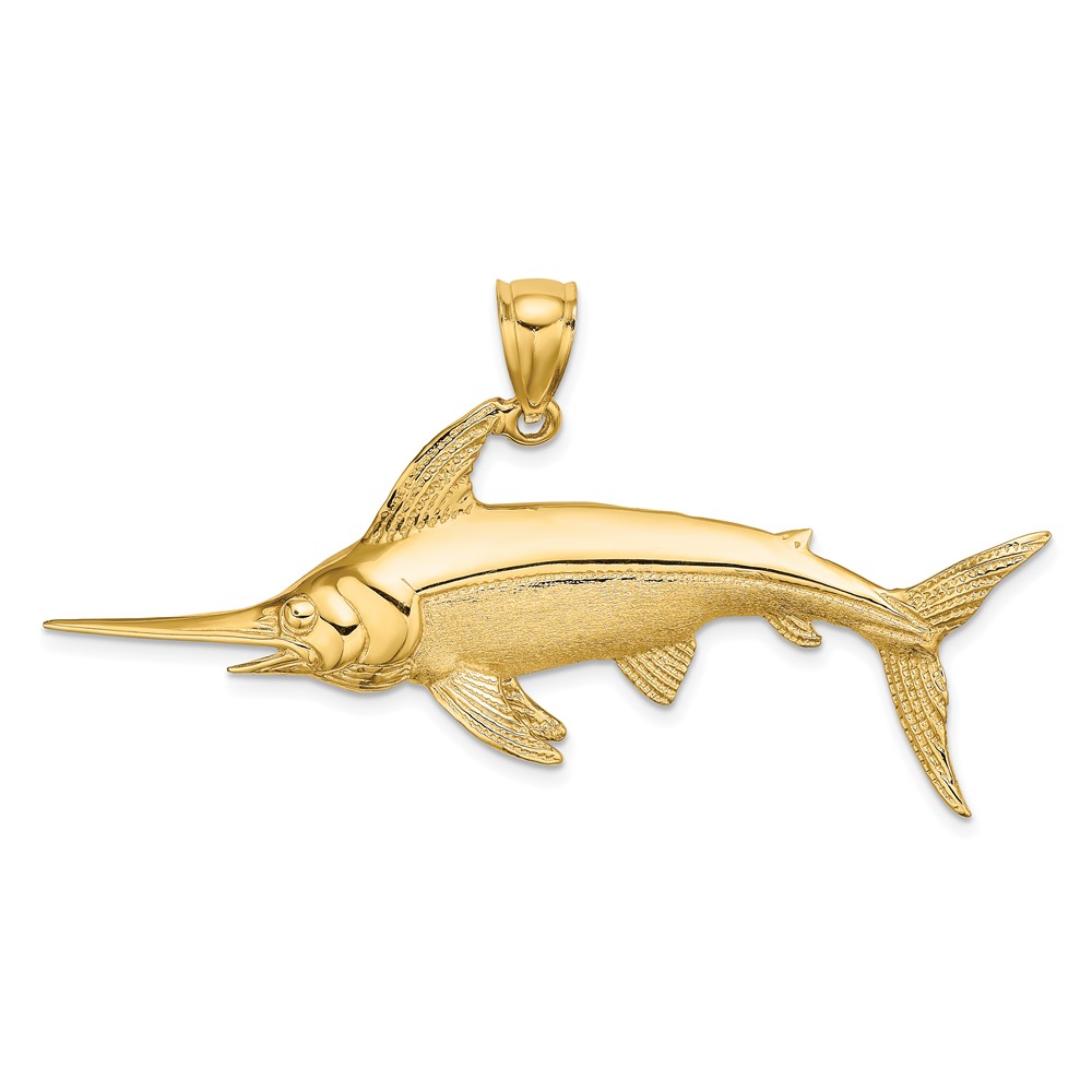 Picture of Finest Gold 10K 2-D Polished &amp; Satin Swordfish Charm