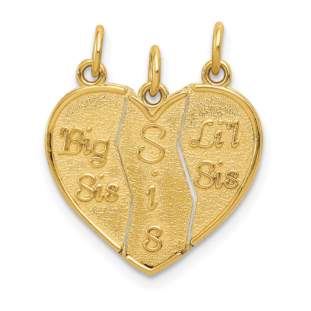 Picture of Finest Gold 10K Yellow Gold Break-Apart Big Sis&amp;#44; Sis &amp; Lil Sis Charm - 3 Piece