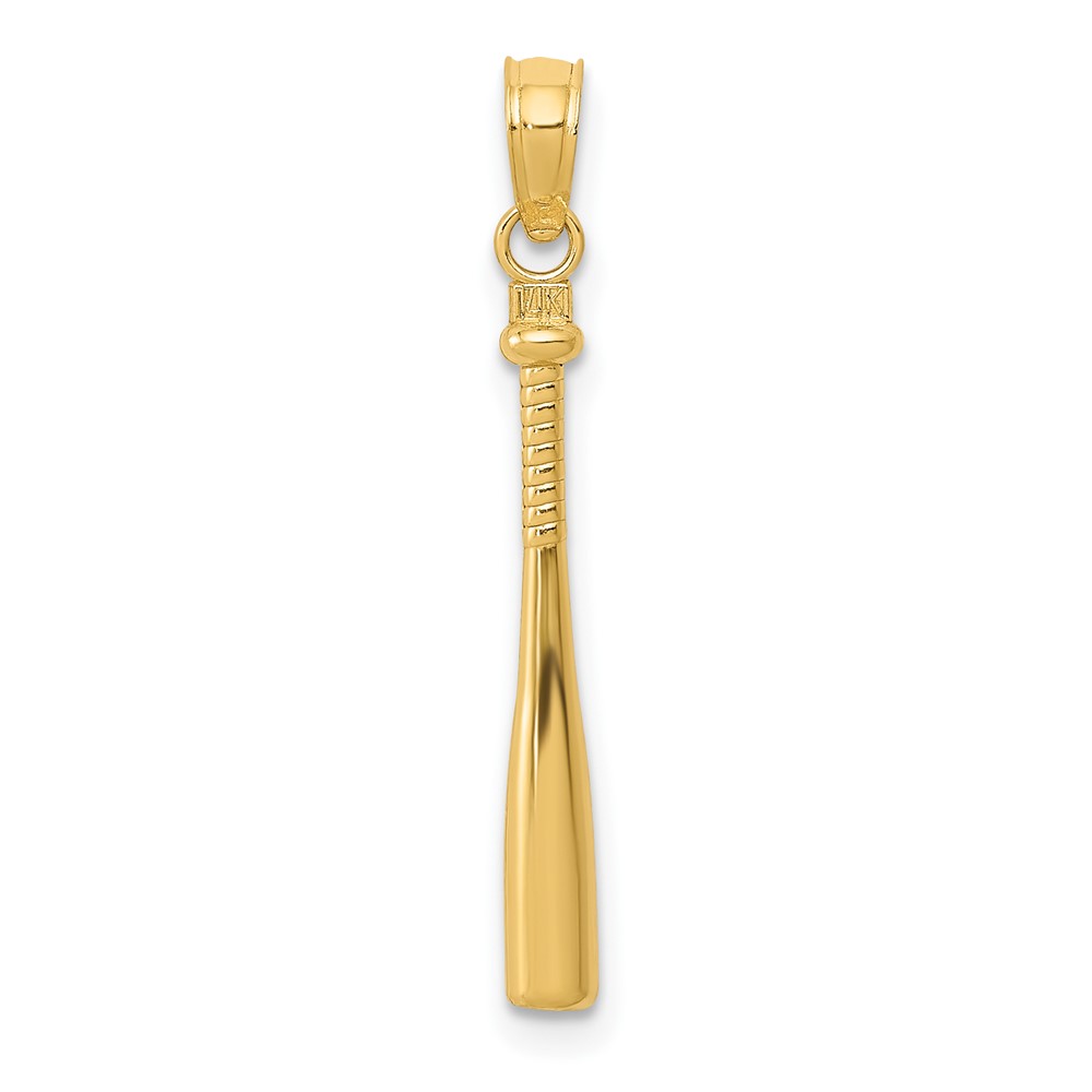 10K Yellow Gold 3-D Baseball Bat Pendant -  Finest Gold, UBS10C3764