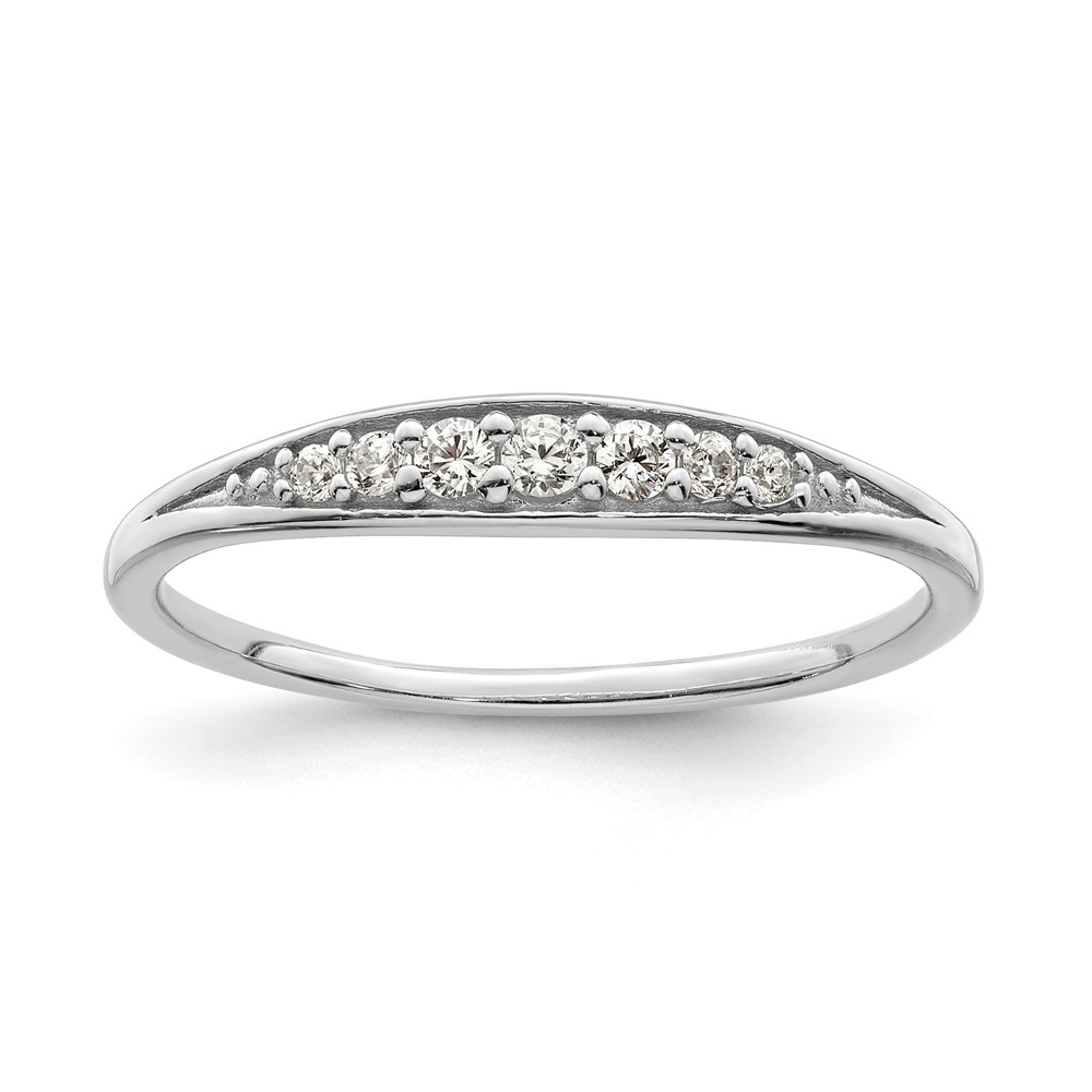 Picture of Finest Gold Sterling Silver Rhodium-Plated Polished CZ Ring - Size 7