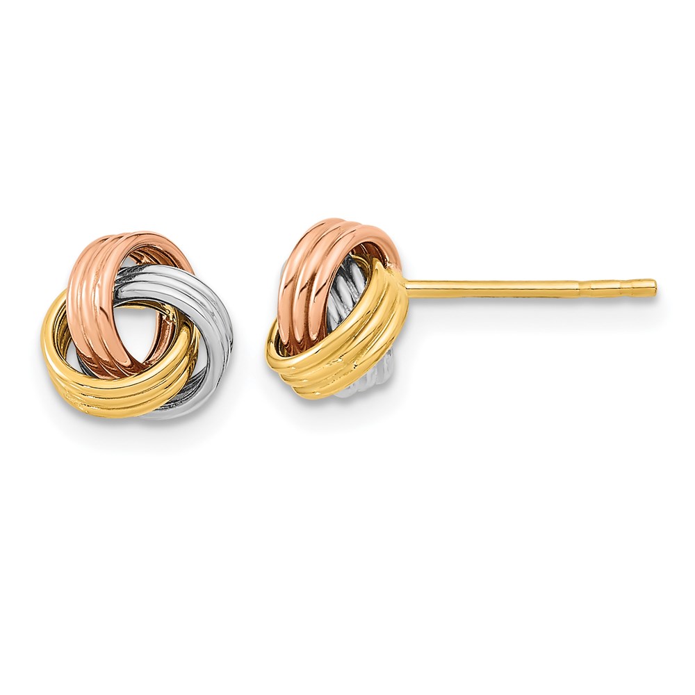 Picture of Finest Gold 14K Tri-Color Polished Love Knot Post Earrings