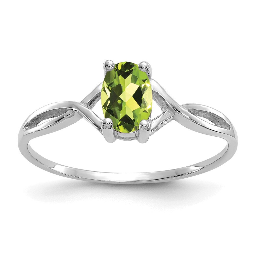 Picture of Finest Gold 14K White Gold Peridot Birthstone Ring - Size 7