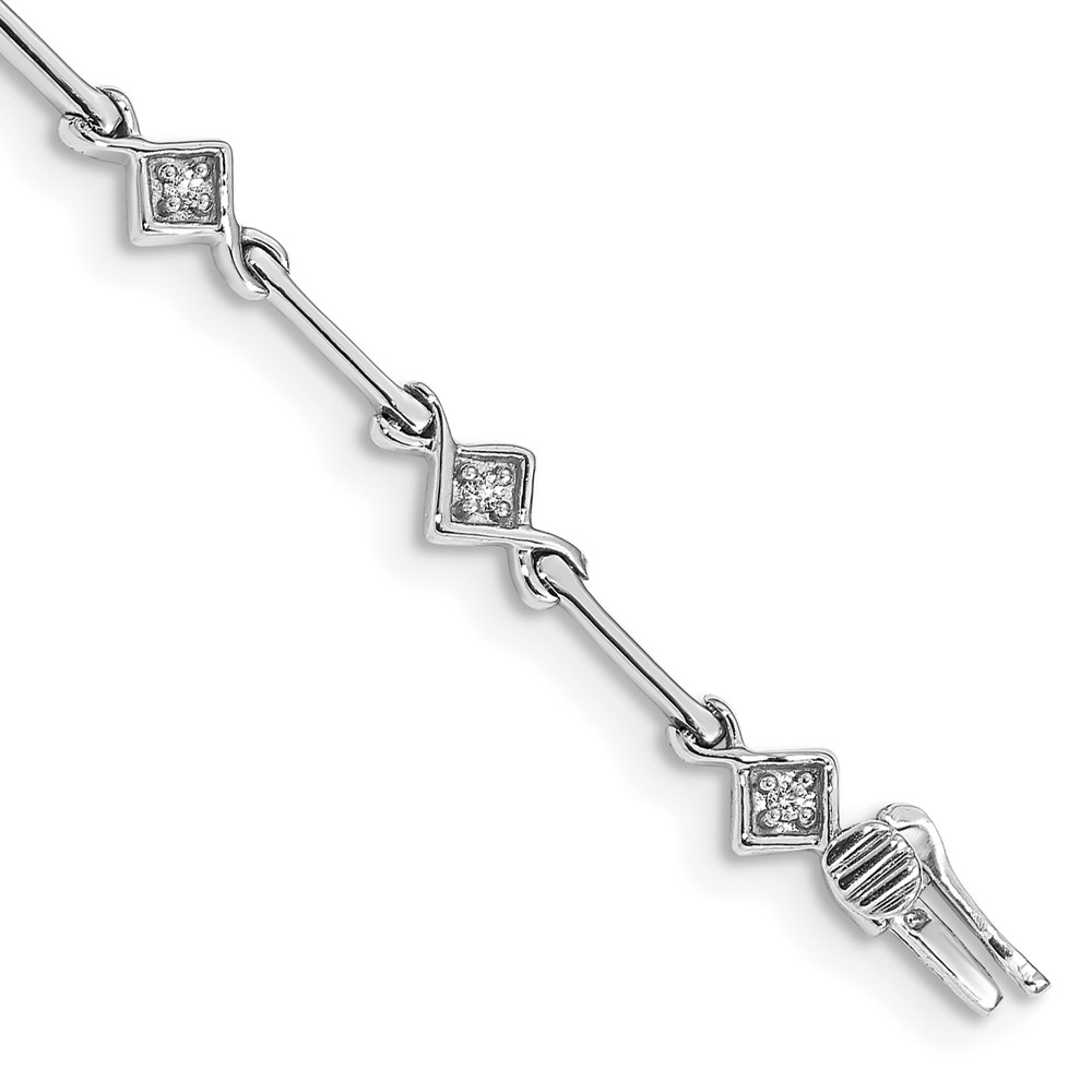 Picture of Finest Gold 14K White Gold Diamond 7.5 in. Link Bracelet