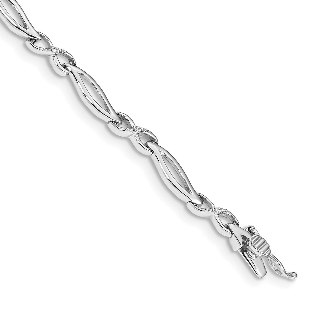 Picture of Finest Gold 14K White Gold Diamond 7 in. Infinity Link Bracelet