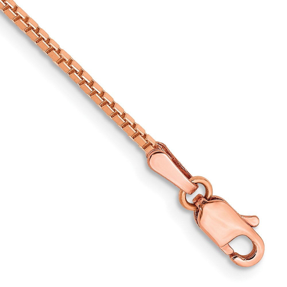 Picture of Finest Gold 1.3 mm &amp; 7 in. 14K Rose Gold Box Chain Bracelet