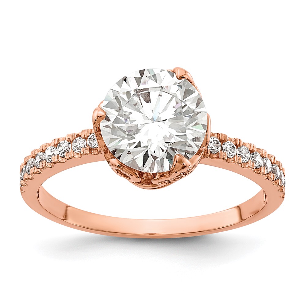 Picture of Quality Gold 10YC385R 10K Tiara Collection Rose Gold Polished CZ Ring&#44; Size 7