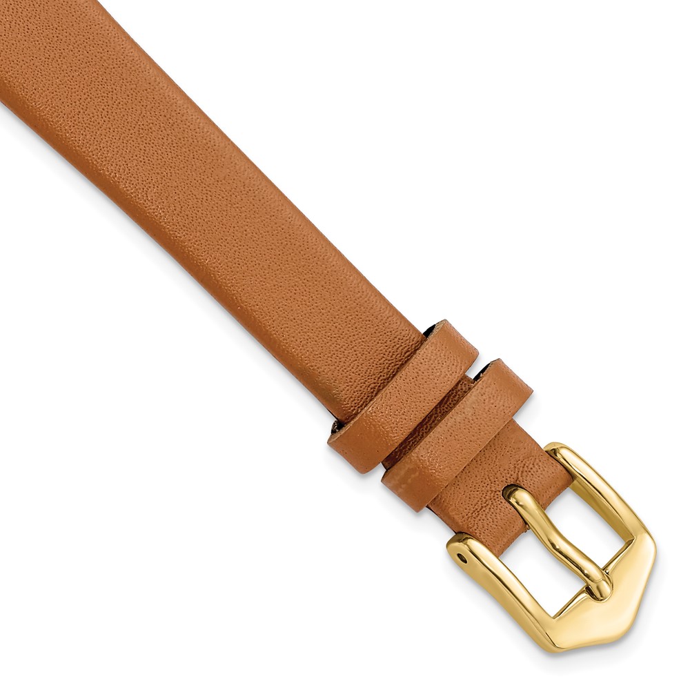 Picture of Finest Gold 12 mm Gilden Light Brown Classic Calfskin Gold-Tone Buckle Watch Band