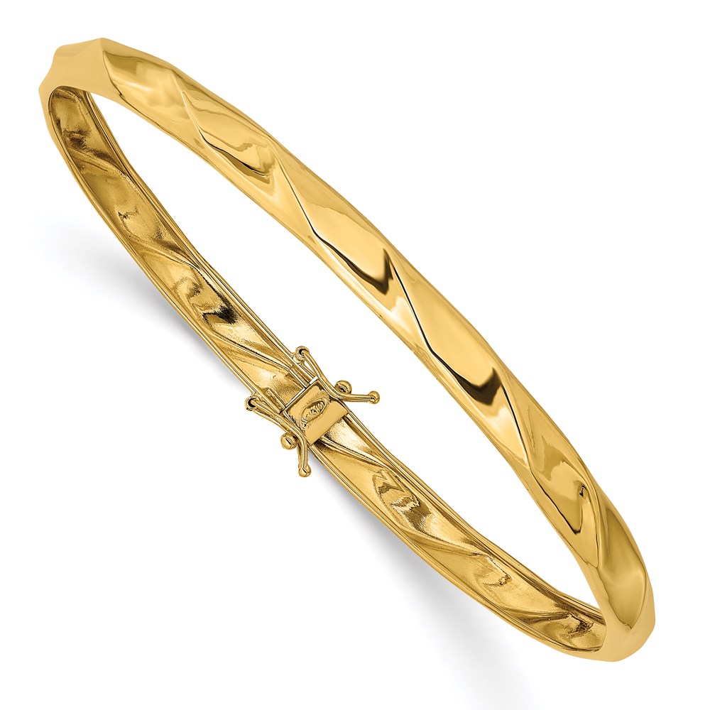 14K Yellow Gold Polished Twisted Flexible Bangle Bracelet -  Bagatela, BA2731096