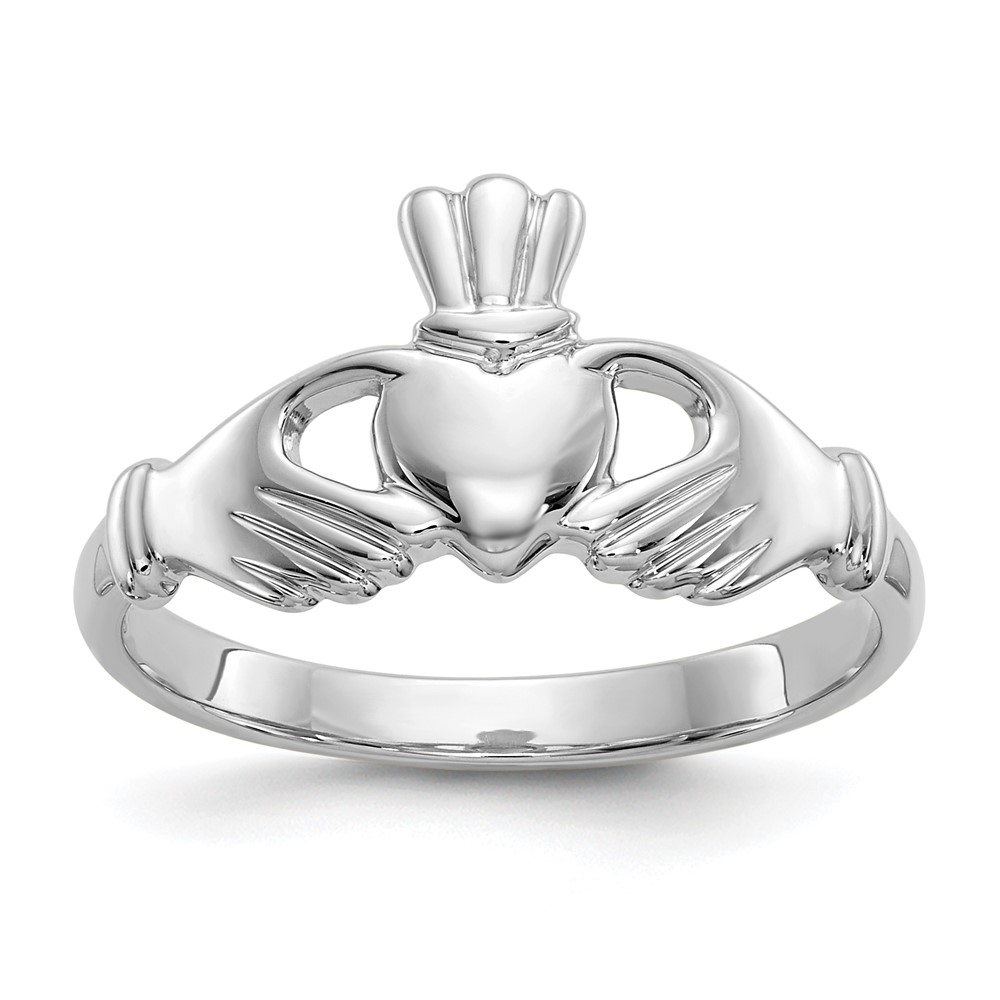 Picture of Finest Gold 10K White Gold Polished Claddagh Ring&amp;#44; Size 6.5