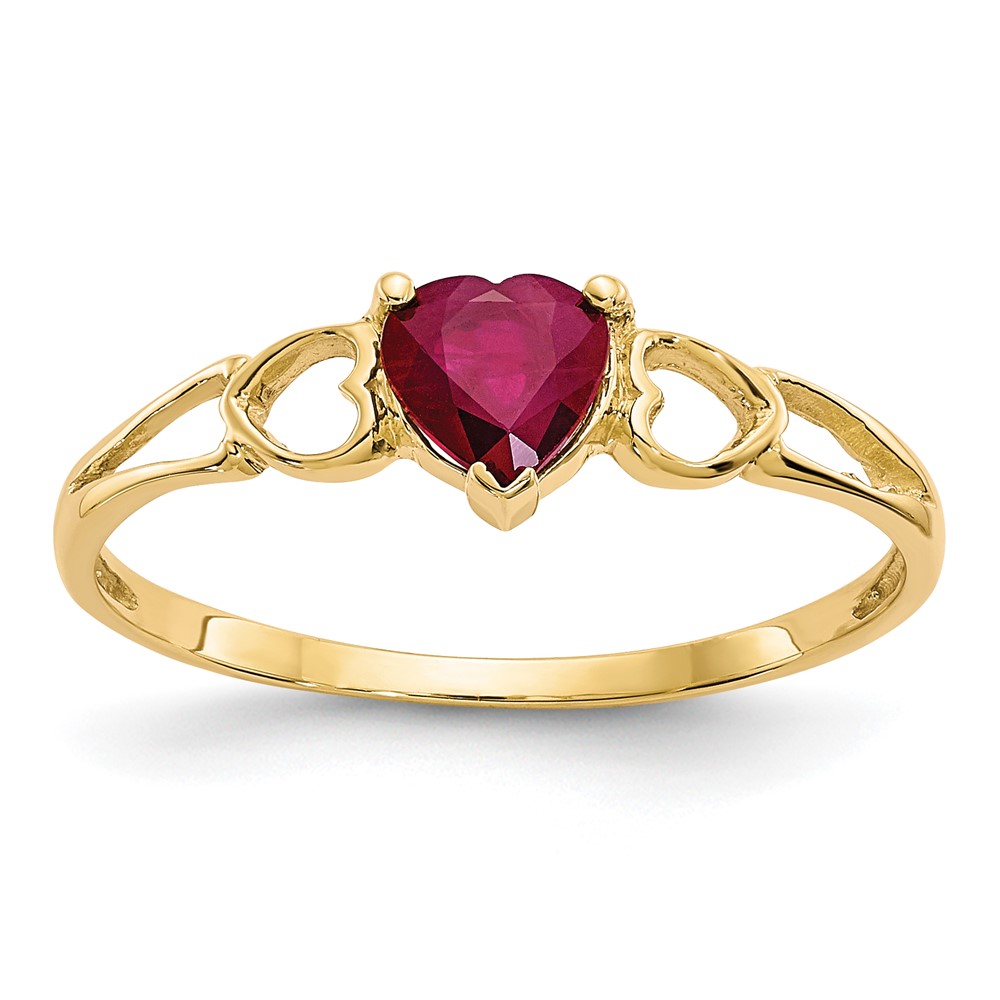 Picture of Finest Gold 10k Polished Geniune Ruby Birthstone Ring