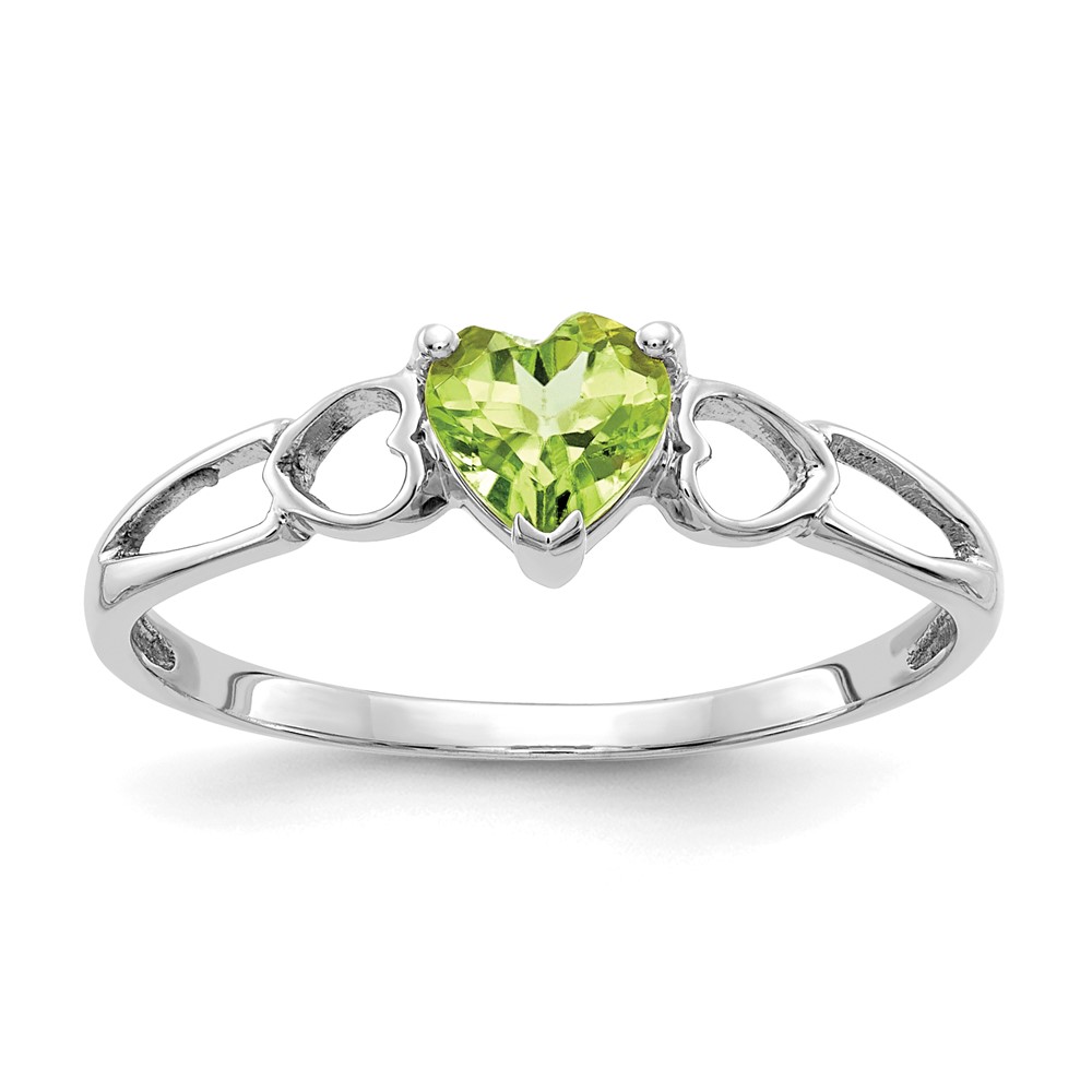 Picture of Finest Gold 10K White Gold Polished Geniune Peridot Birthstone Ring&amp;#44; Size 6