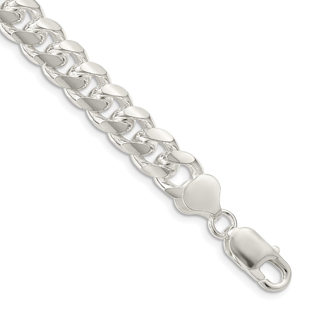 Picture of Finest Gold 8.5 mm Sterling Silver Domed Bracelets with Side DC Curb Chain