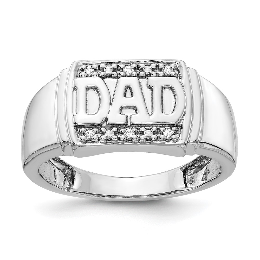 Picture of Finest Gold 14K White Gold Mens Dad Mounting Ring&amp;#44; Size 10