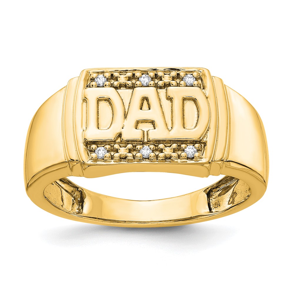 Picture of Finest Gold 14K Polished Mens Dad Mounting Ring&amp;#44; Size 10