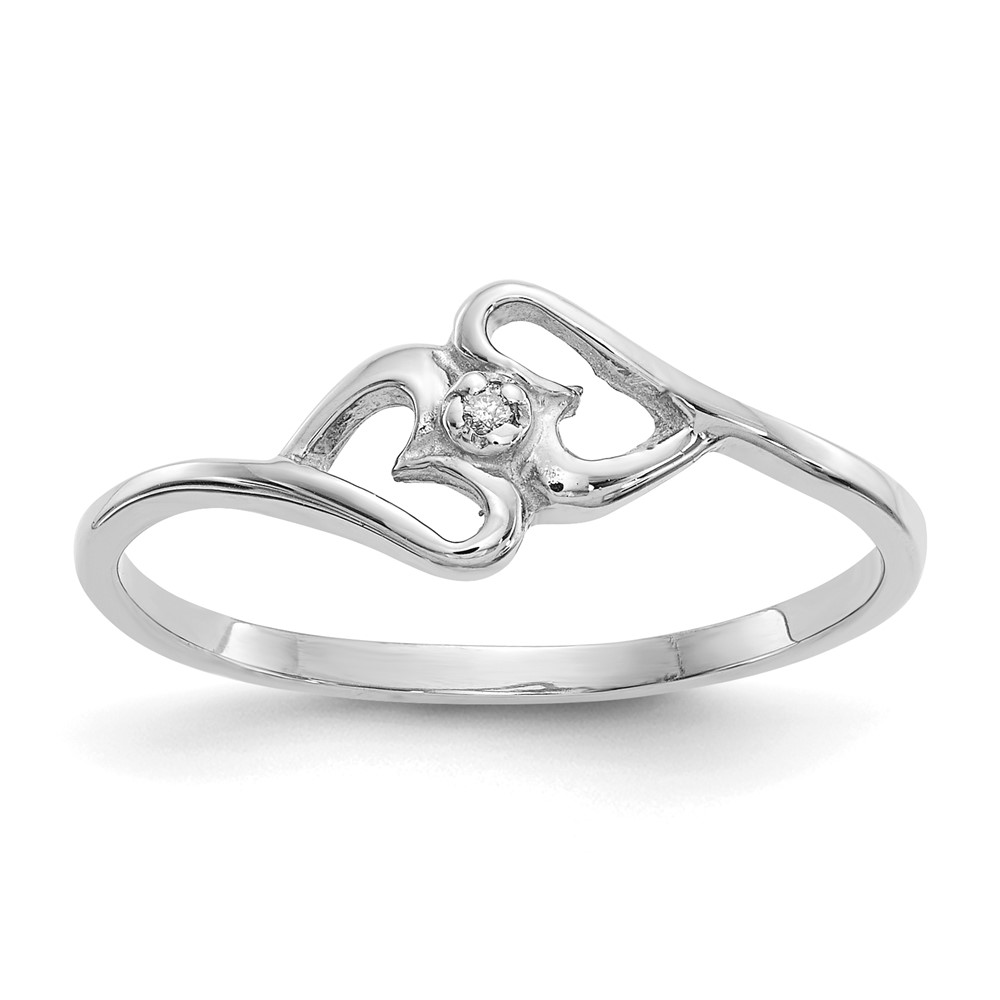 Picture of Finest Gold 14K White Gold Polished Heart Ring Mounting - Size 6