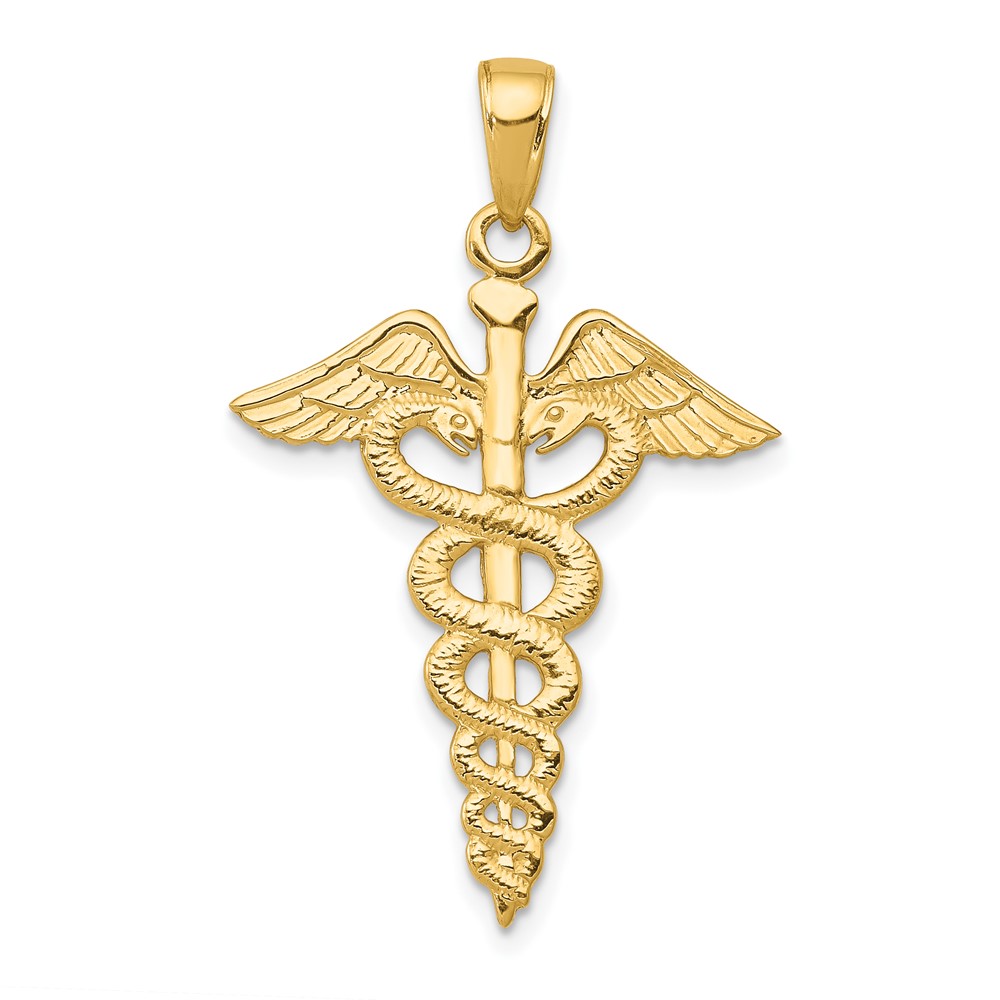 Picture of Finest Gold 10K Yellow Gold Caduceus Pendant
