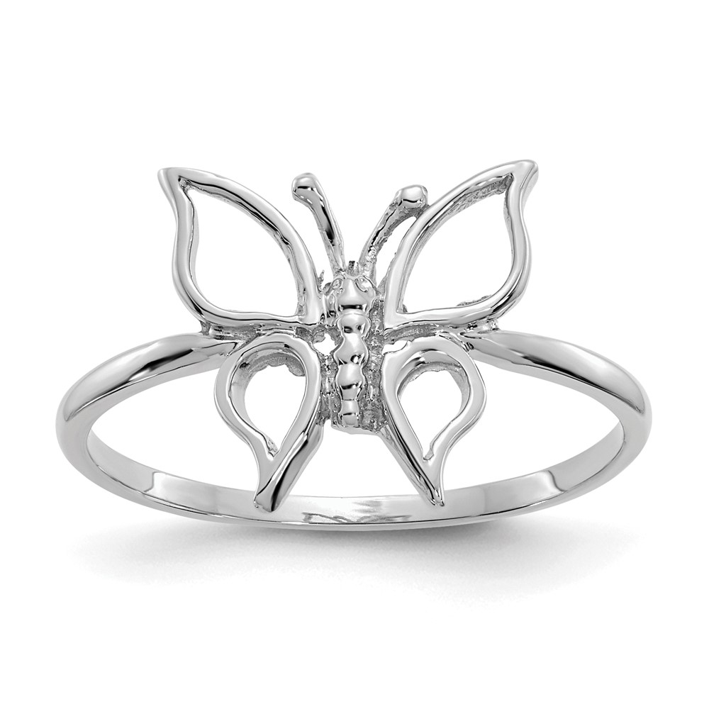 Picture of Finest Gold 14K White Gold Polished Butterfly Ring - Size 7