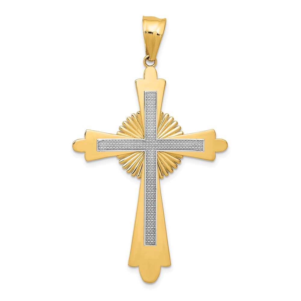 Picture of Finest Gold 14K Two-tone Polished Cross Pendant