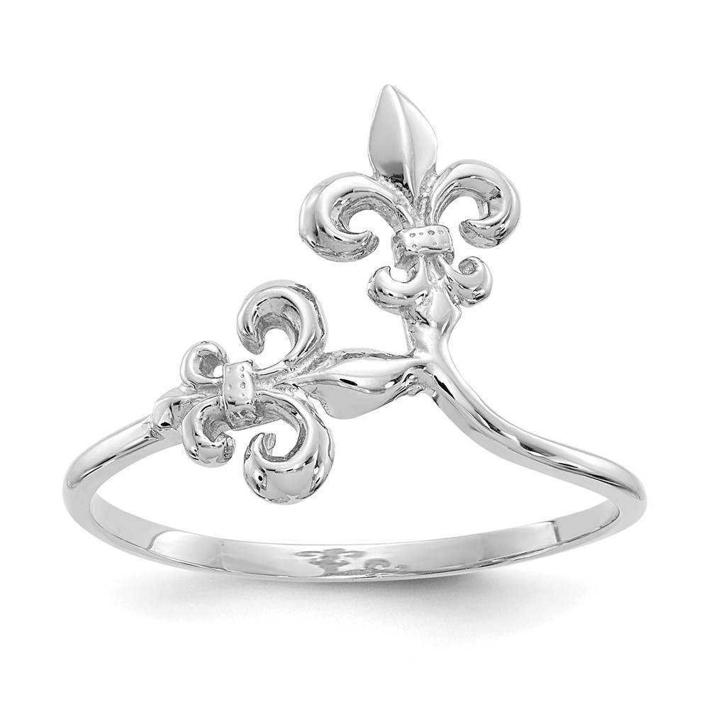 Picture of Finest Gold 14K White Gold Polished Fleur De Lis Ring - Size 7