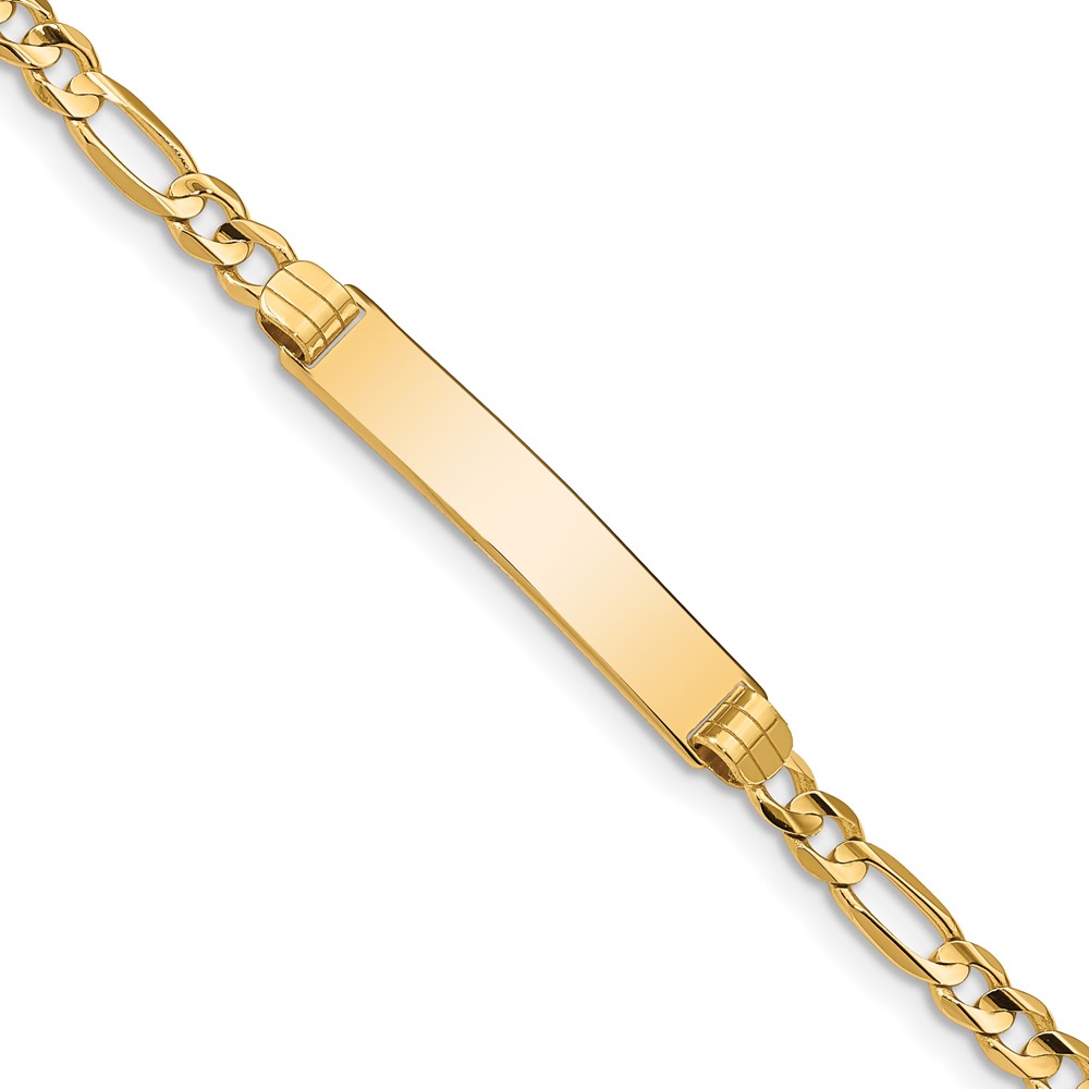 10K Yellow Gold Figaro Link ID 8 in. Bracelet -  Bagatela, BA3174411