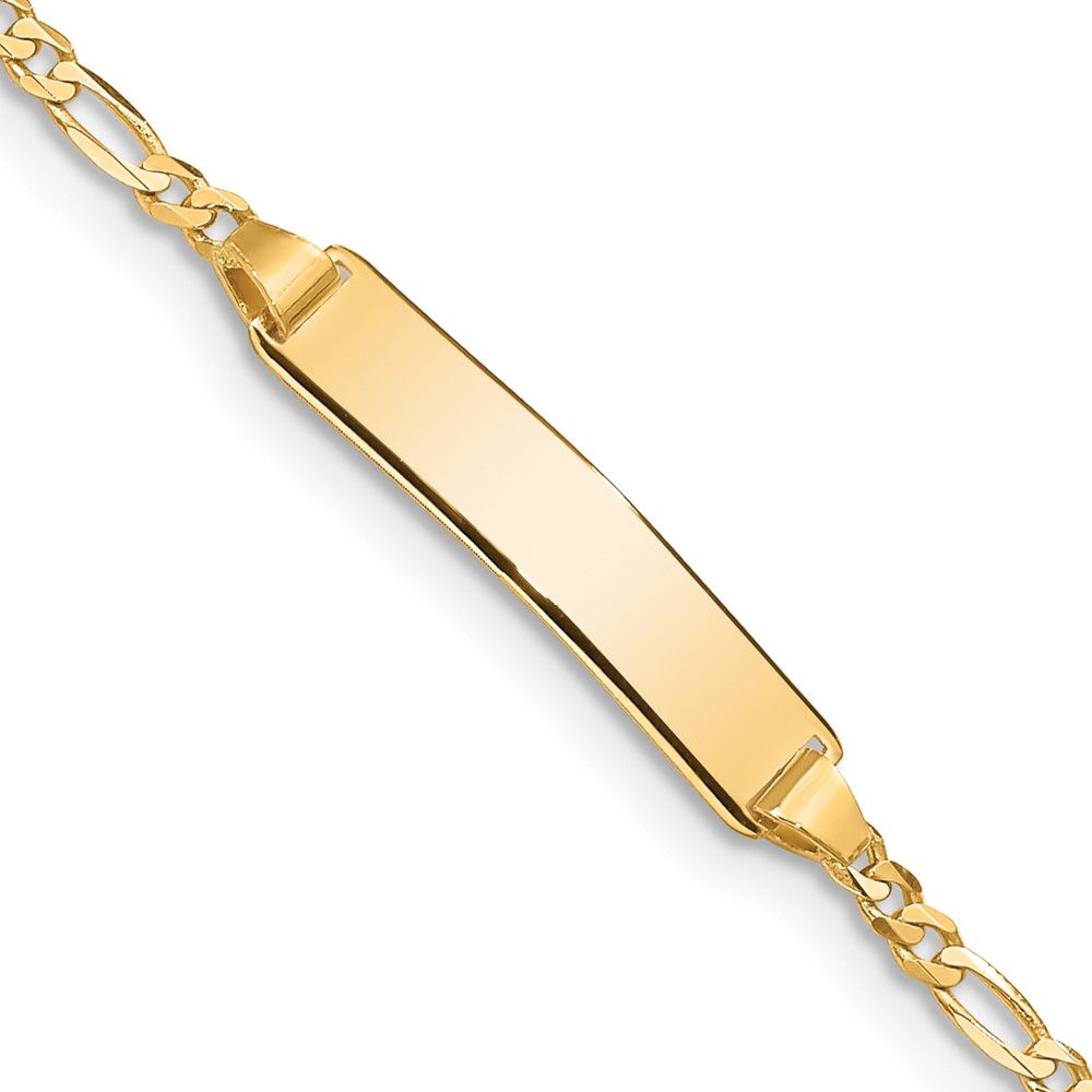 10K Yellow Gold Figaro Link ID 8 in. Bracelet -  Finest Gold, UBS10FIG060ID-8