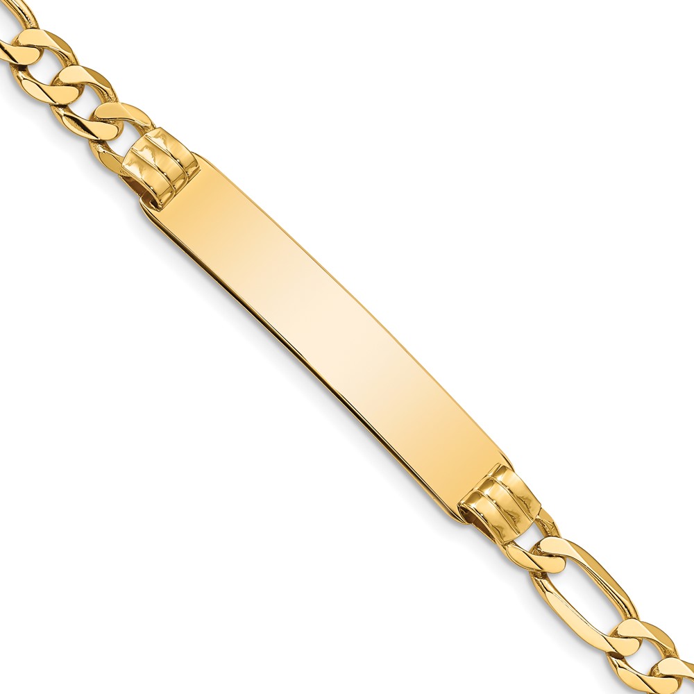 10K Yellow Gold Figaro Link ID 8 in. Bracelet -  Finest Gold, UBS10FIG160ID-8