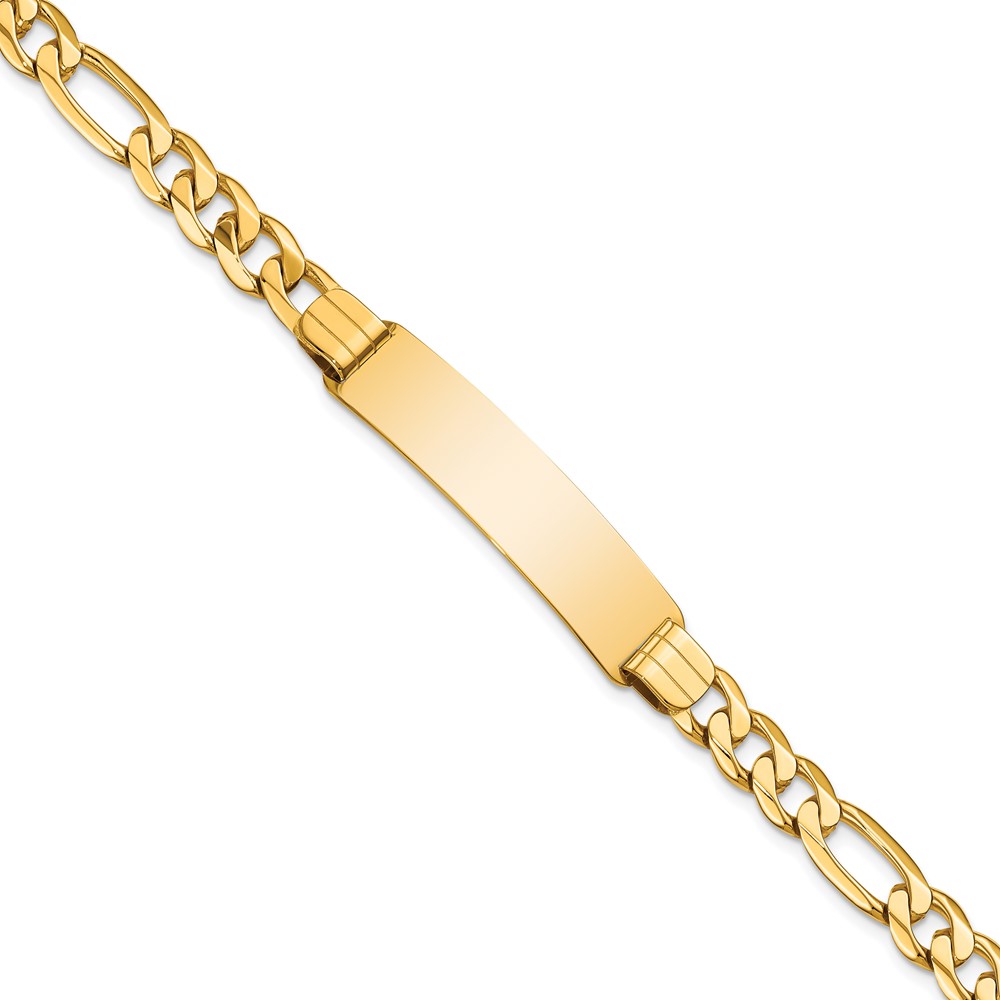 10K Yellow Gold Figaro Link ID 8 in. Bracelet -  Finest Gold, UBS10FIG200ID-8