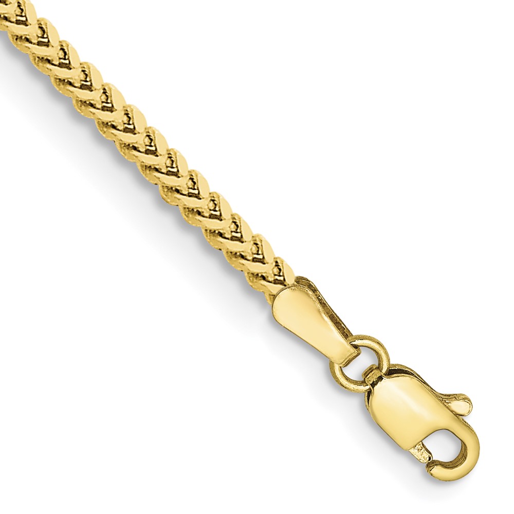 Picture of Finest Gold 10K Yellow Gold 2 mm Franco Chain 8 in. Bracelet
