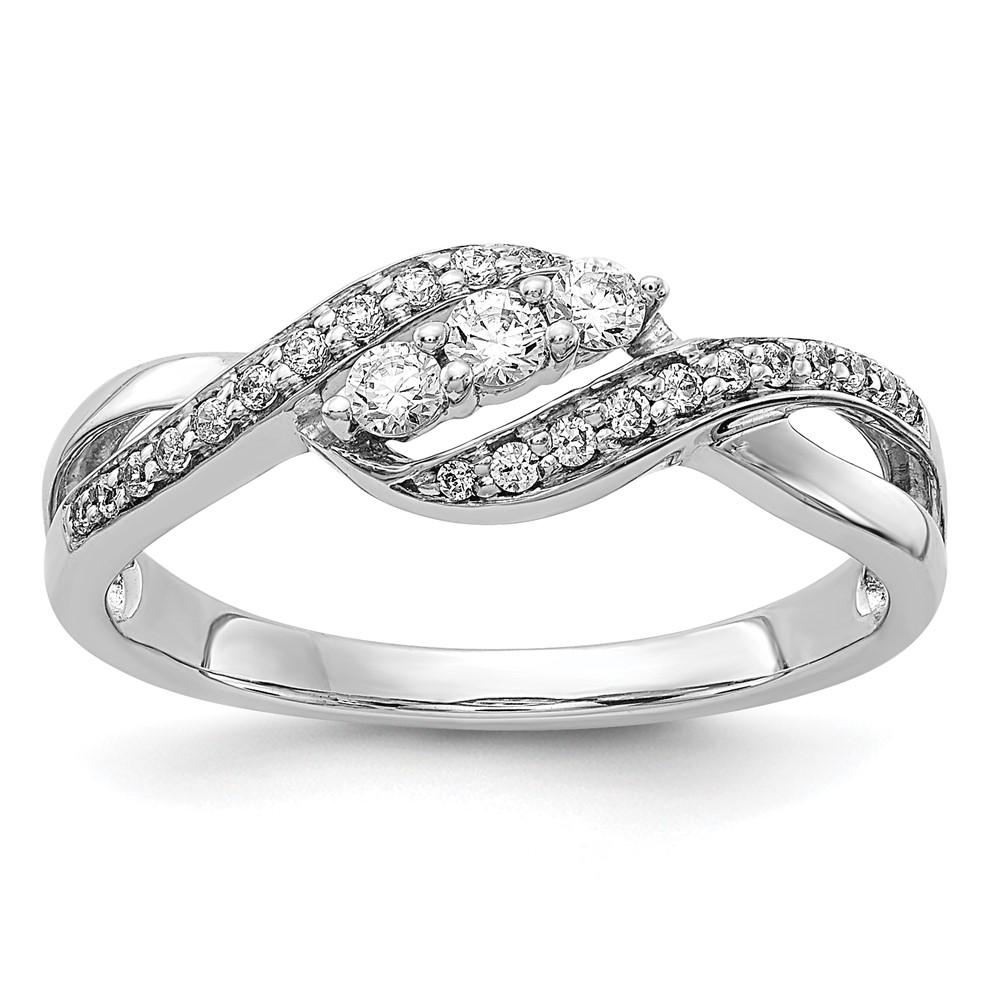 Picture of Finest Gold 14K White Gold Diamond Fashion Ring&#44; Size 7