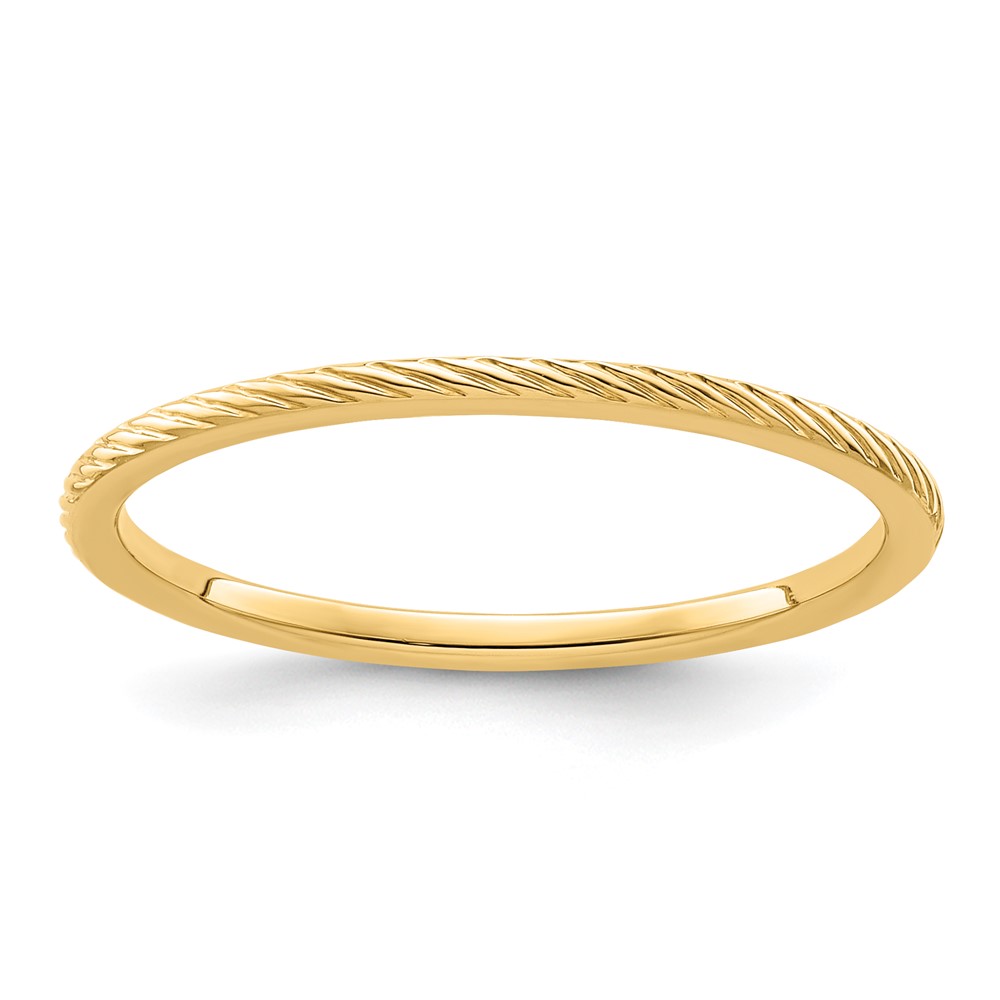 Picture of Finest Gold 1.2 mm 14K Gold Twisted Wire Pattern Stackable Band Ring - Size 4