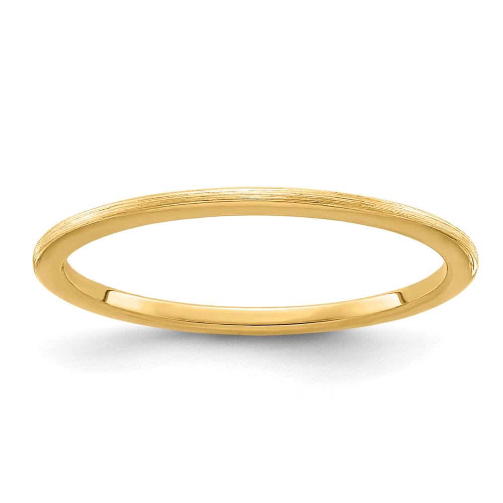 Picture of Finest Gold 14K Yellow Gold 1.2 mm Half Round Satin Stackable Band - Size 4