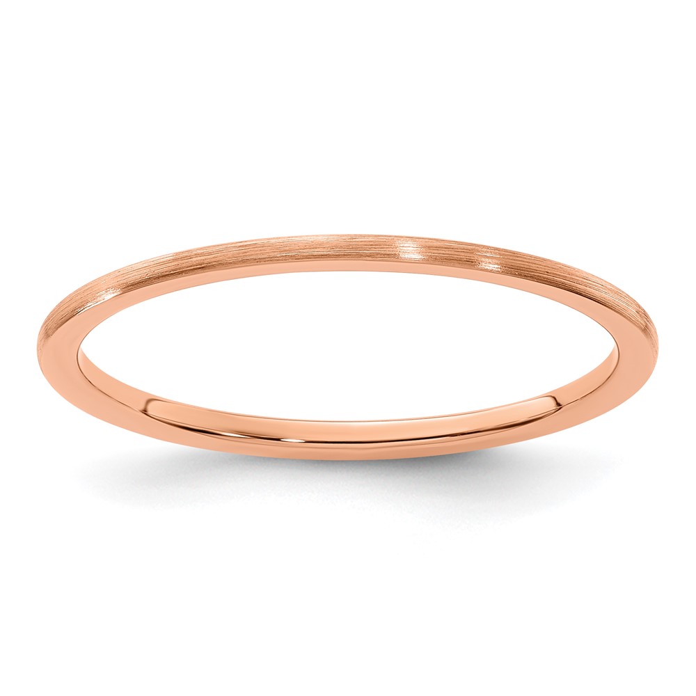 Picture of Finest Gold 10K Rose Gold 1.2 mm Half Round Satin Stackable Band, Size 10