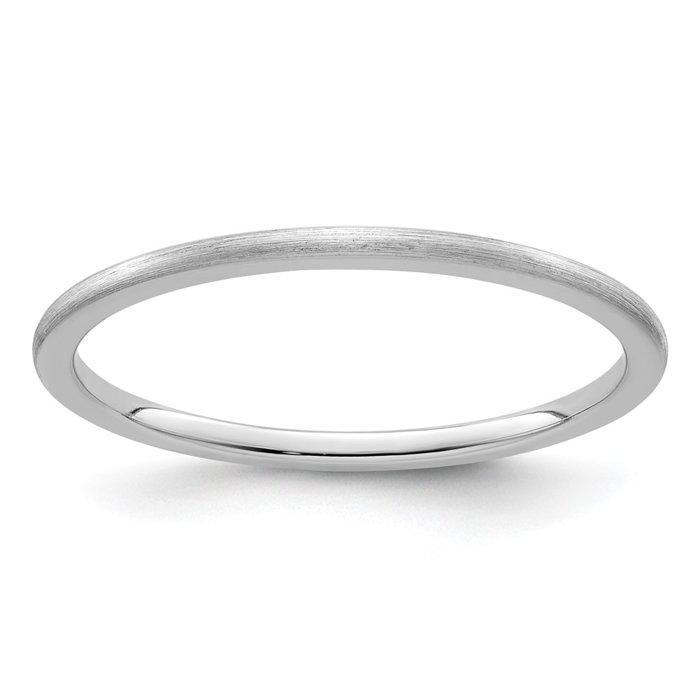 Picture of Finest Gold 10K White Gold 1.2 mm Half-Round Satin Stackable Band - Size 6