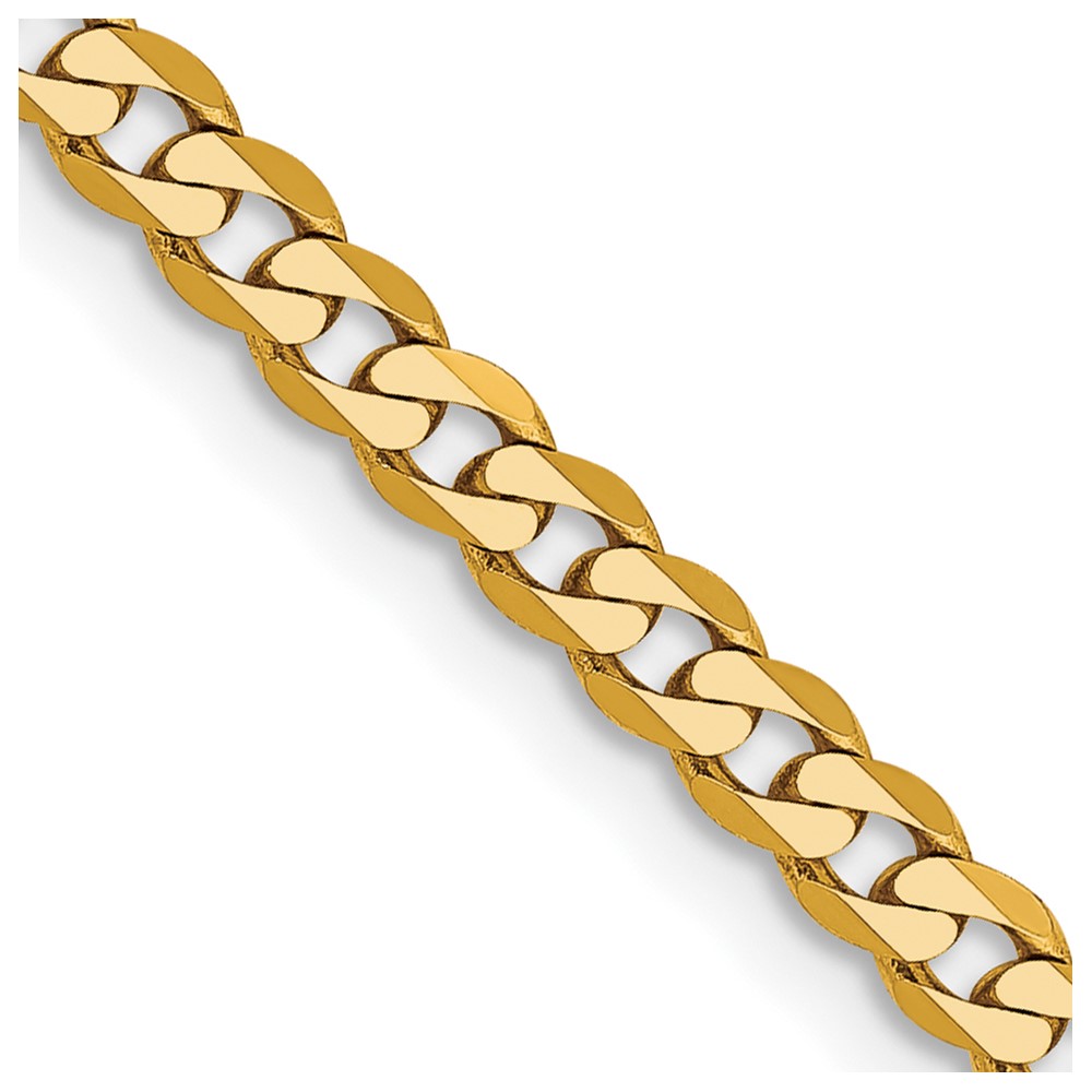 10K Yellow Gold 2.9 mm Flat Beveled 16 in. Curb Chain -  Finest Gold, UBS10FBU080-16