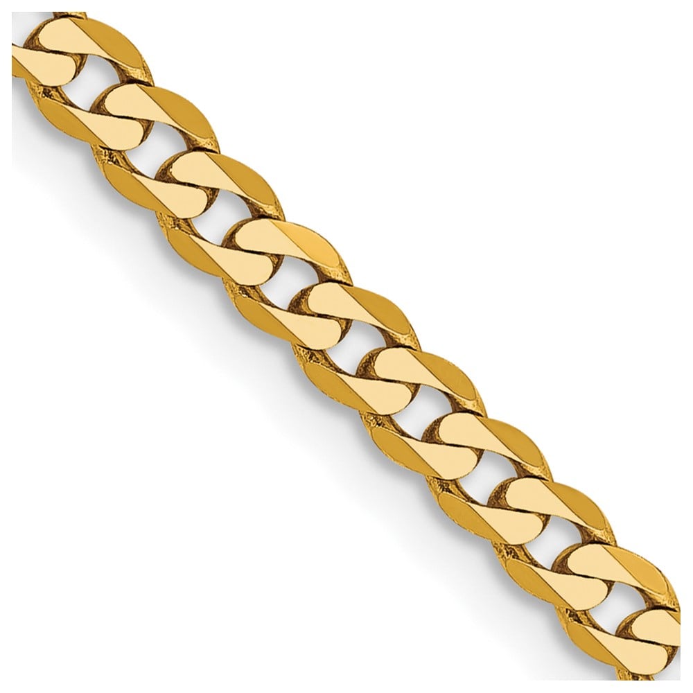 10K Yellow Gold 2.9 mm Flat Beveled 20 in. Curb Chain -  Finest Gold, UBS10FBU080-20