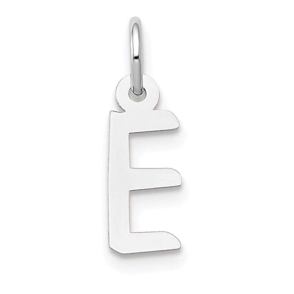 Picture of Finest Gold 14K Gold Slanted Block Letter E Initial Charm&#44; White - Small