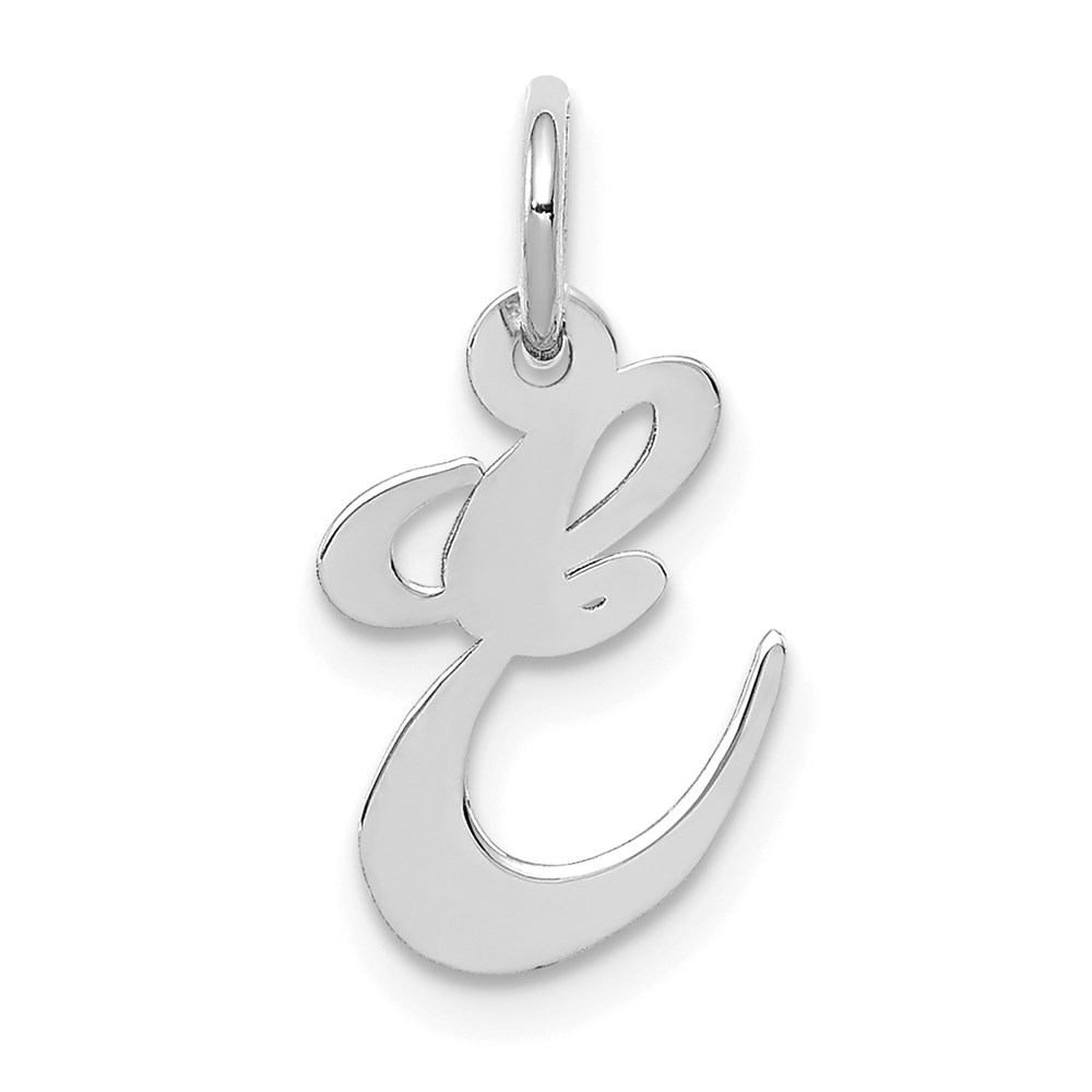 Picture of Finest Gold 14K Gold Fancy Script Letter E Initial Charm&#44; White - Small