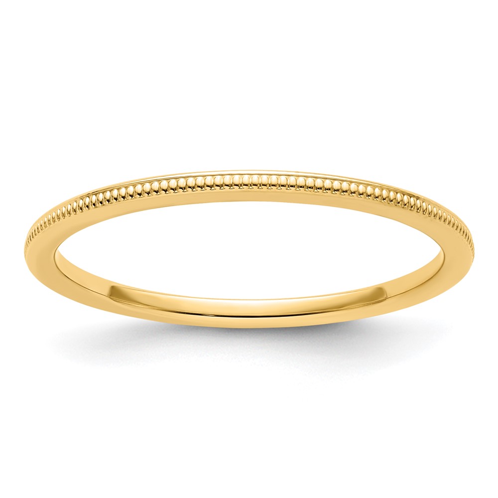 Picture of Finest Gold 14K Yellow Gold 1.2 mm Milgrain Stackable Band - Size 6