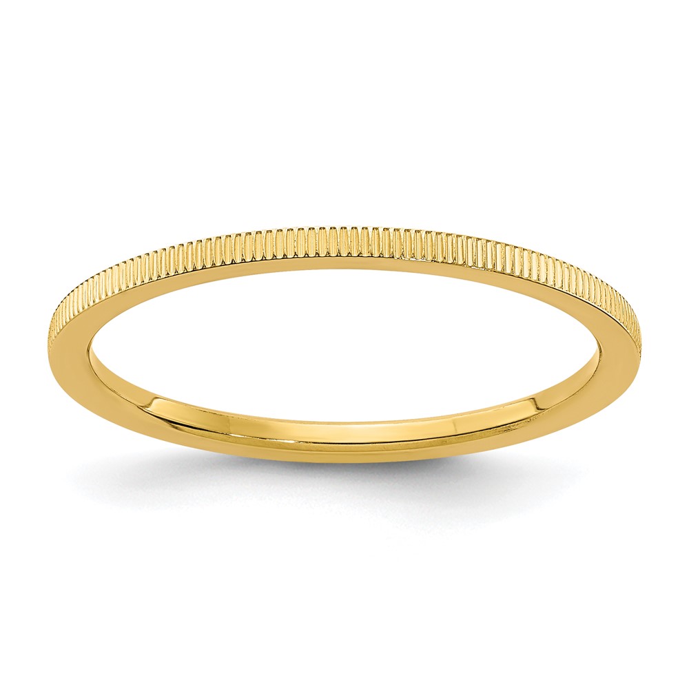 Picture of Finest Gold 14K Yellow Gold 1.2 mm Line Pattern Stackable Band - Size 4