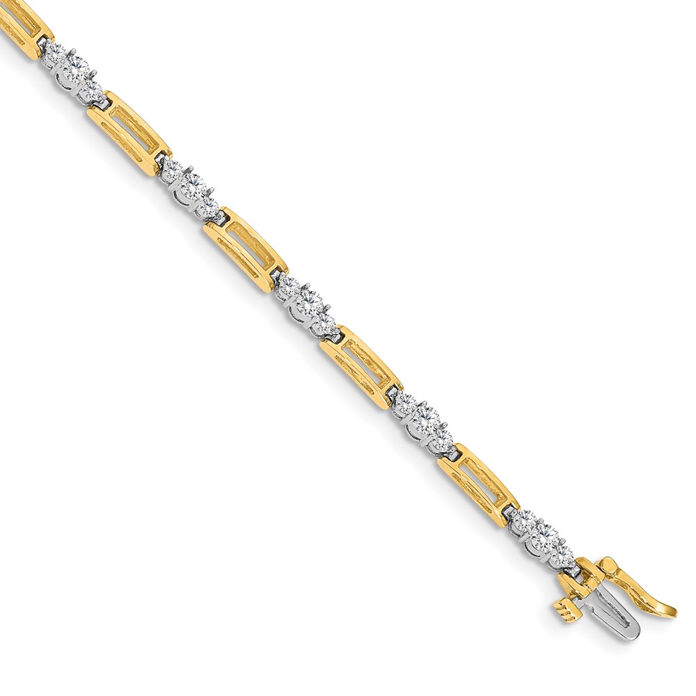 Picture of Finest Gold 14K Two-tone Fancy Link Tennis Mounting Bracelet