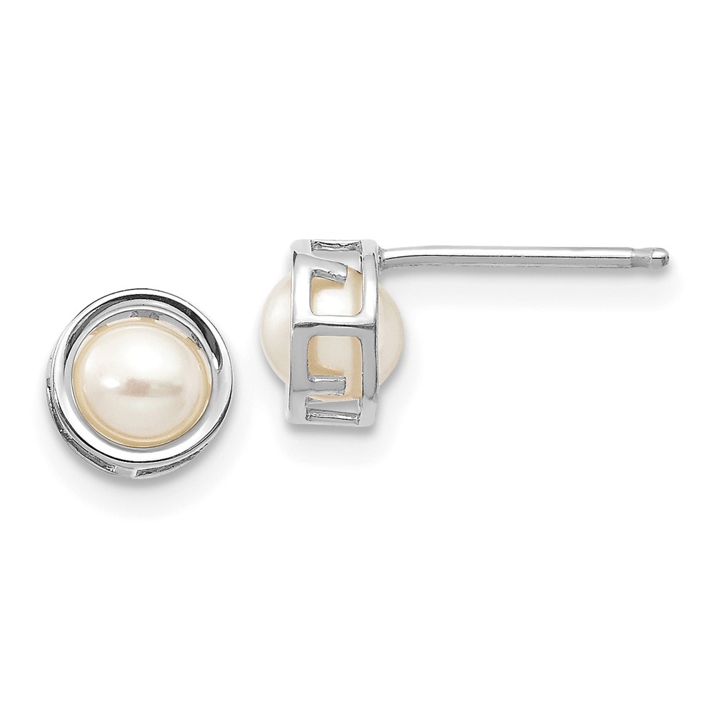 Gemstone Classics(tm) White Gold 5mm. Pearl Stud Earrings -  Fine Jewelry Collections, XBE258