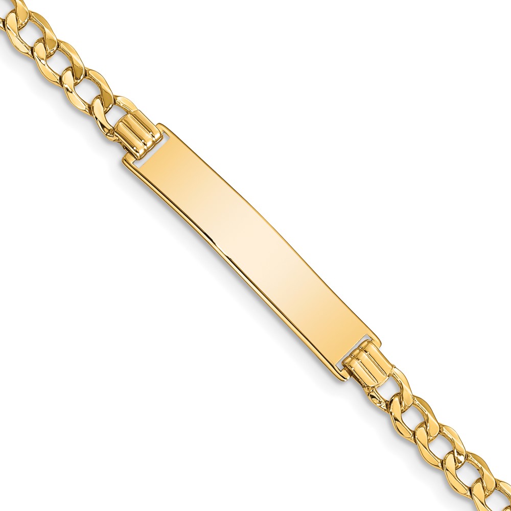 Picture of Finest Gold 10DCID110-8 10K Yellow Gold Semi-Solid Curb Link ID Bracelet