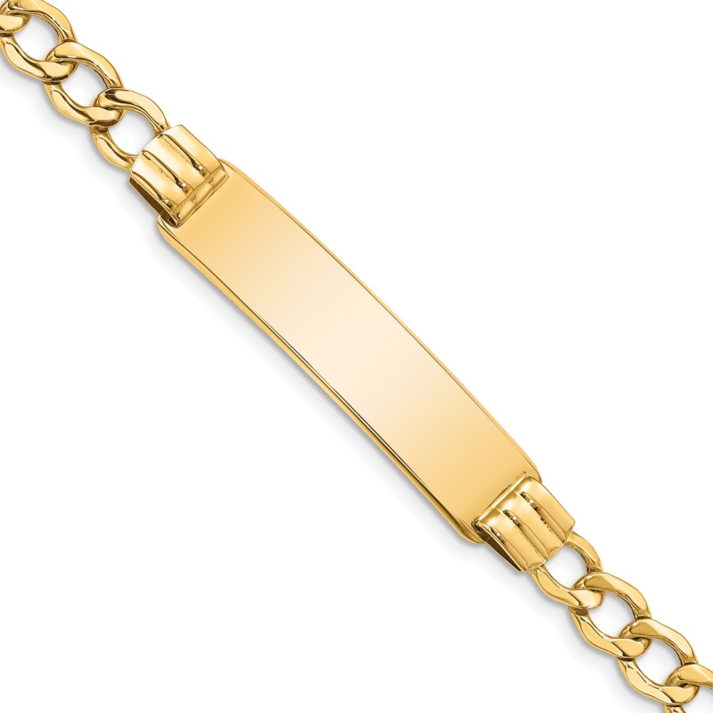 Picture of Finest Gold 10K Yellow Gold Semi-solid Curb Link ID Bracelet