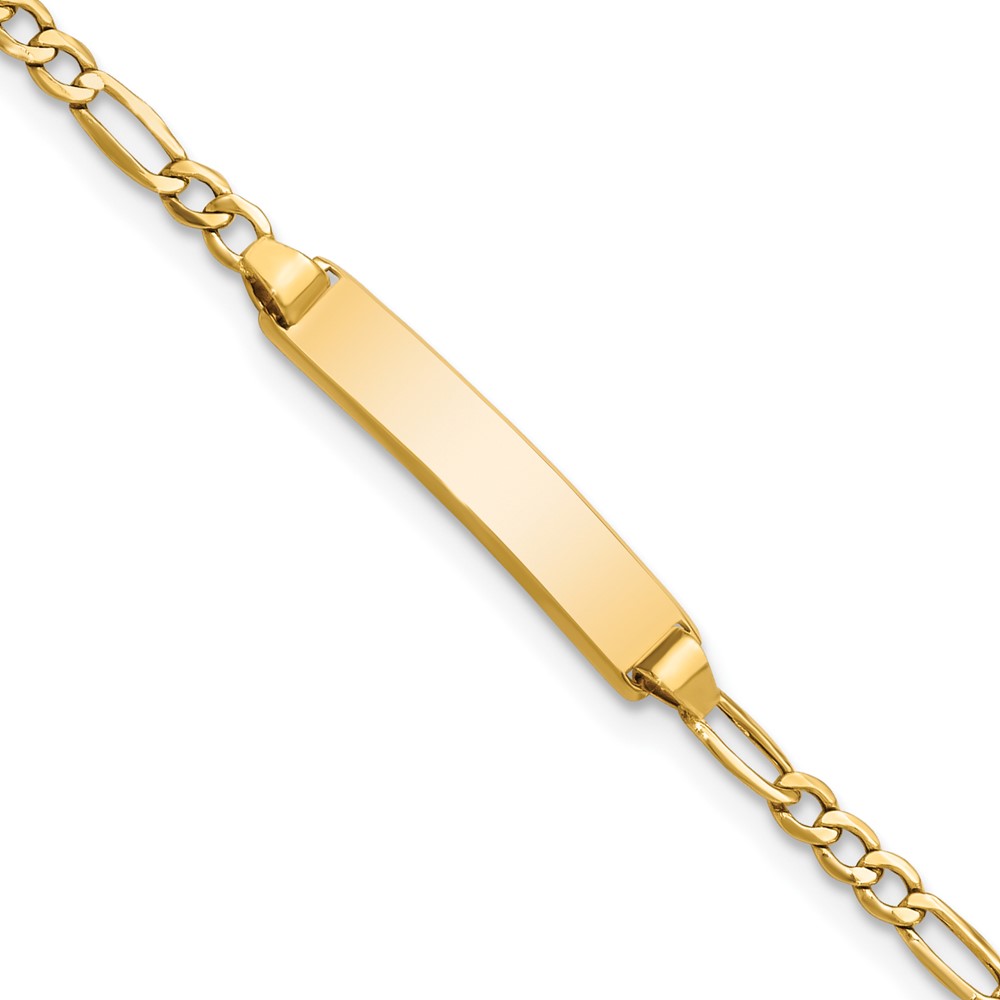 Picture of Finest Gold 10k Semi-Solid Figaro Link ID Bracelet