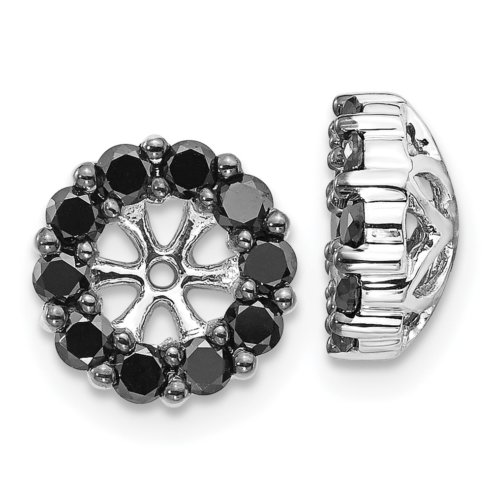 Picture of Finest Gold 14K White Gold Black Diamond Earring Jackets