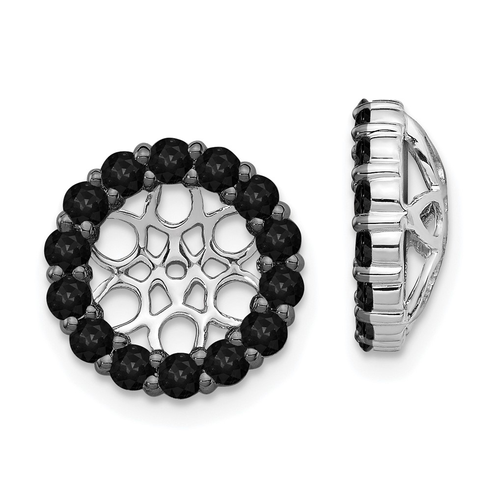Picture of Finest Gold 14K White Gold Black Diamond Earring Jackets